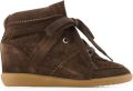 ISABEL MARANT Boddy suède sneakers met sleehak Bruin - Bruin