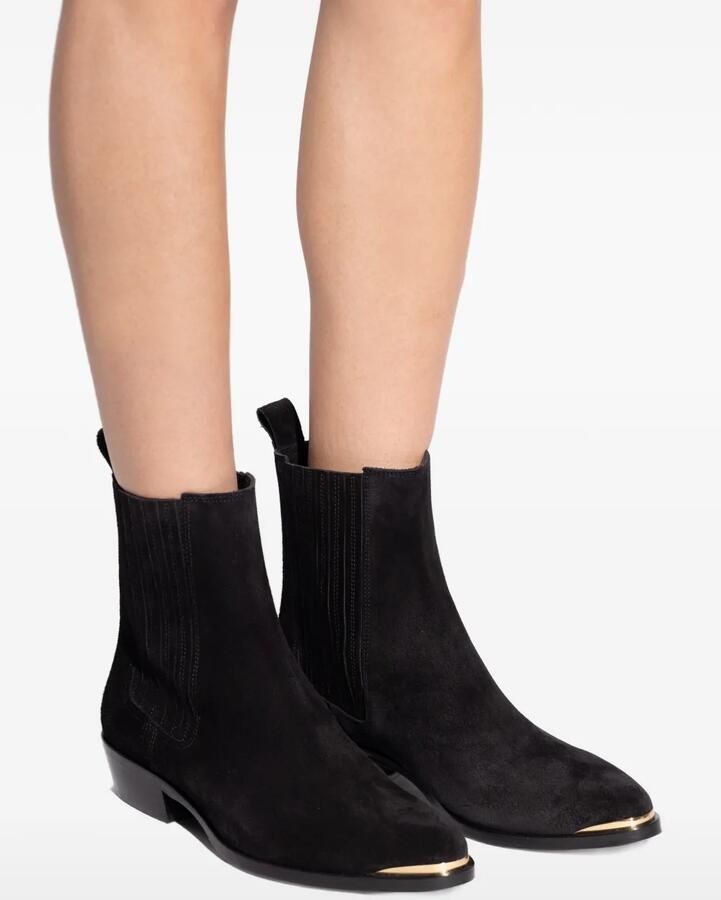 ISABEL MARANT Delano suède enkellaarzen Zwart - Foto 2