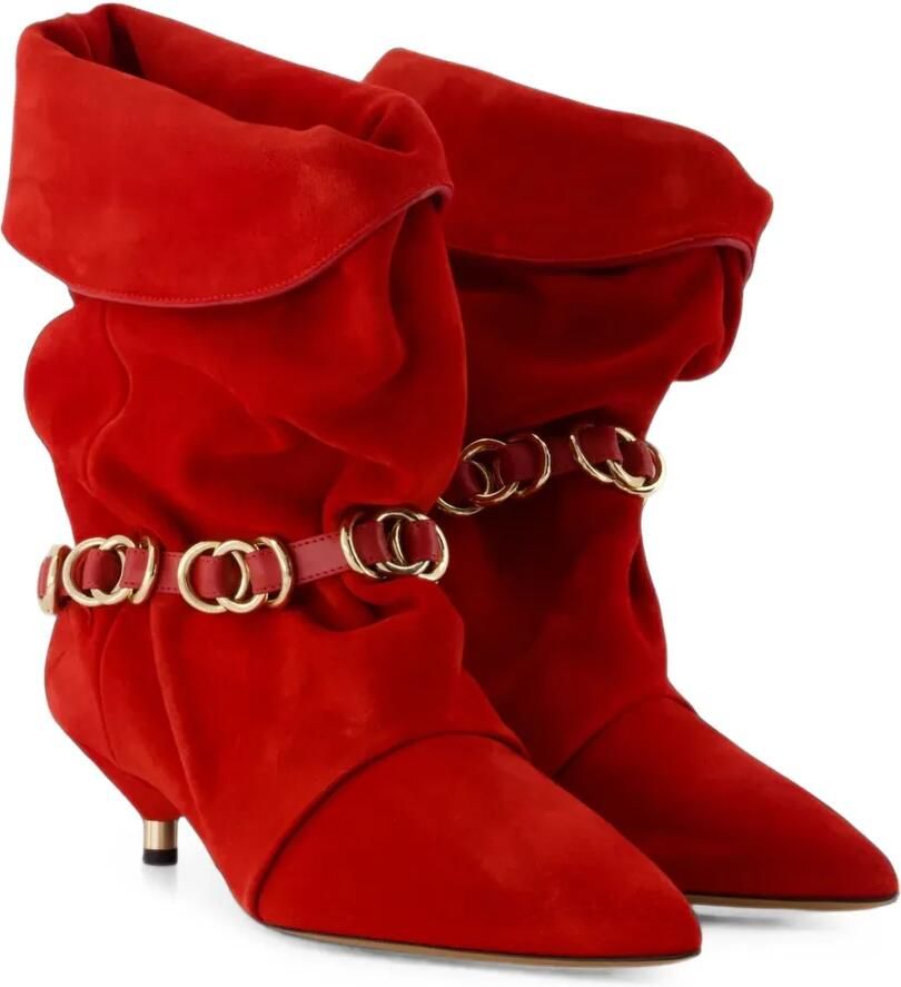 ISABEL MARANT Edrik enkellaarzen met ringen Rood - Foto 2