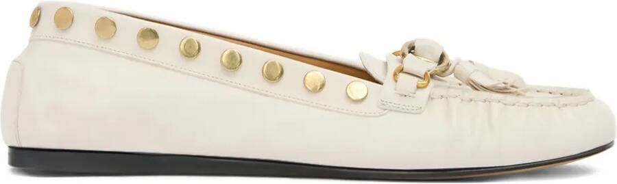 ISABEL MARANT Faxel leren loafers met studs Beige