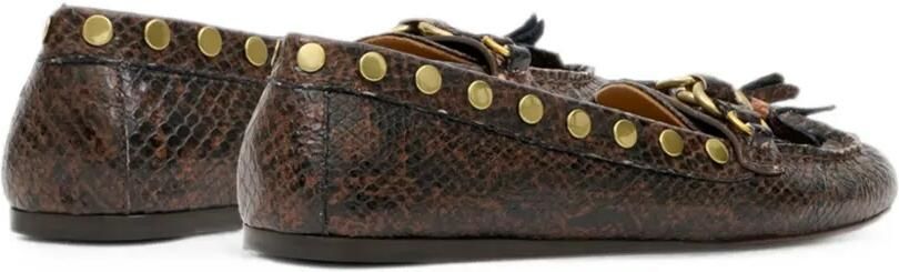 ISABEL MARANT Faxel leren loafers met studs Bruin - Foto 4