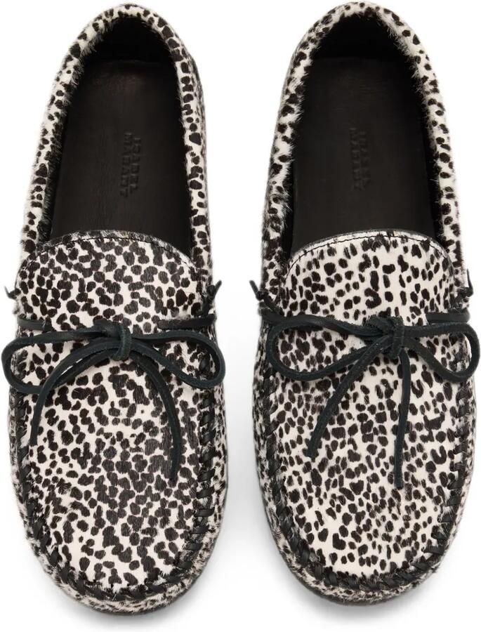 ISABEL MARANT Fitza-GB leren loafers met dierenprint Wit - Foto 2