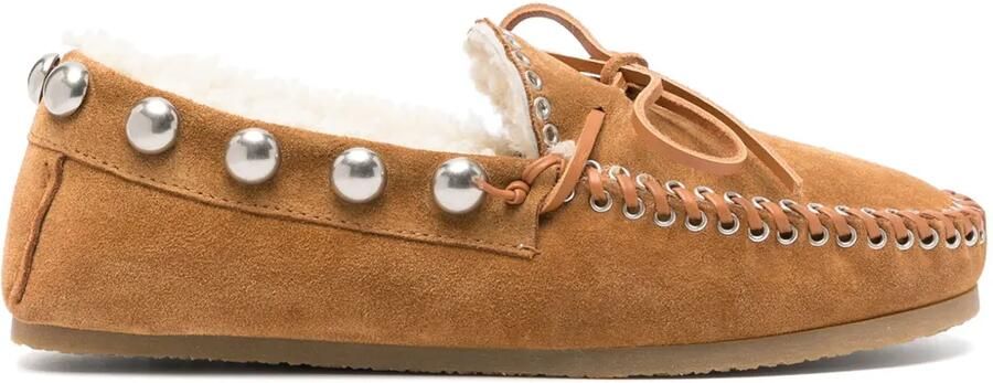 ISABEL MARANT Fitza lammy loafers Beige