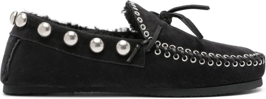 ISABEL MARANT Fitza lammy loafers Zwart
