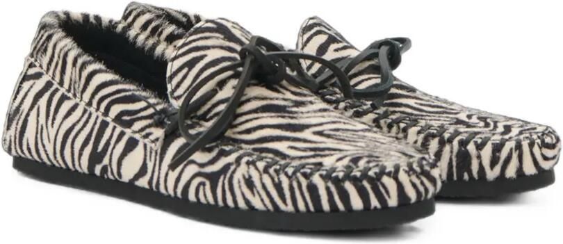 ISABEL MARANT Fitza leren loafers met pony-effect Beige - Foto 4