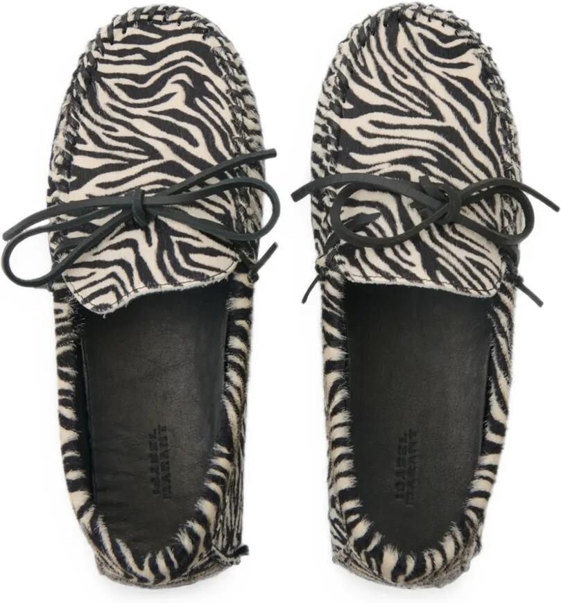 ISABEL MARANT Fitza leren loafers met pony-effect Beige - Foto 2