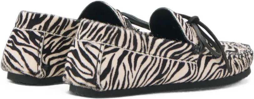 ISABEL MARANT Fitza leren loafers met pony-effect Beige - Foto 5