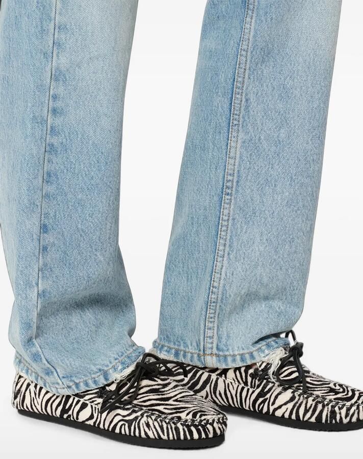 ISABEL MARANT Fitza leren loafers met pony-effect Beige - Foto 3