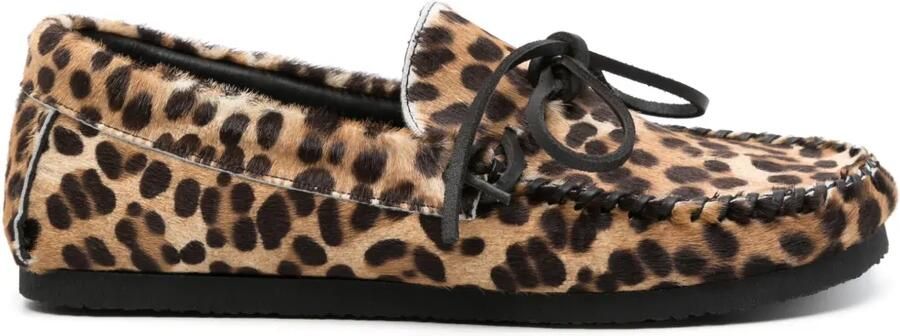 ISABEL MARANT Fitza loafers met luipaardprint Bruin