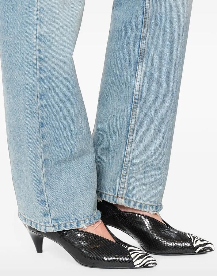 ISABEL MARANT Ilou leren pumps met kitten-hak en python-effect Zwart - Foto 2