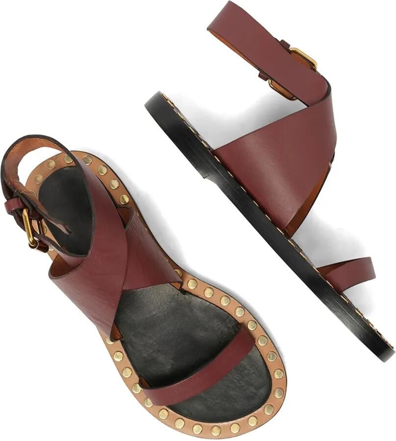 ISABEL MARANT Janis platte sandalen met studs Bruin - Foto 2