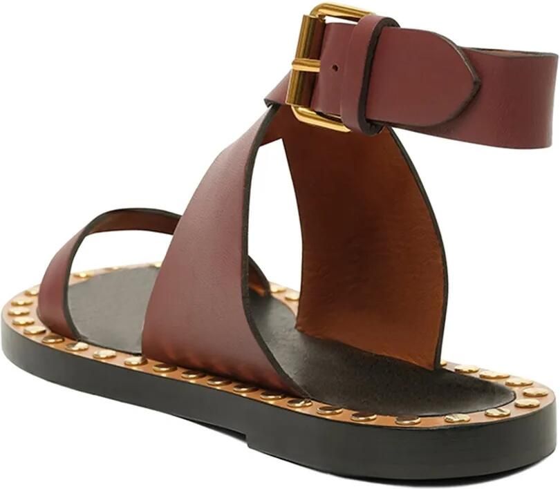 ISABEL MARANT Janis platte sandalen met studs Bruin - Foto 4