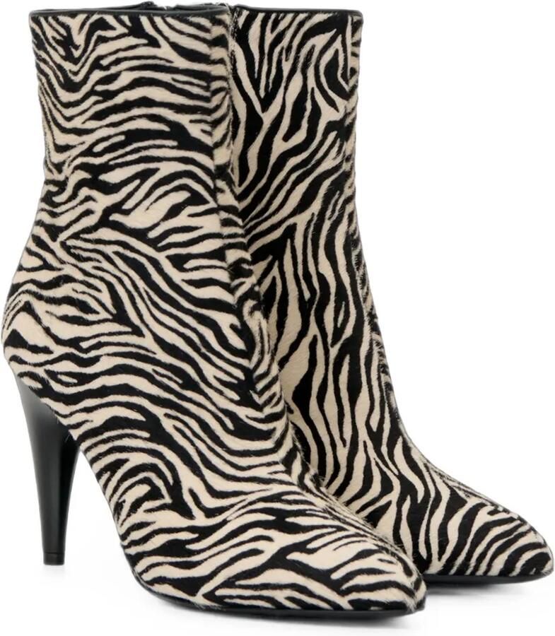 ISABEL MARANT Jany enkellaarzen met zebraprint Beige - Foto 3