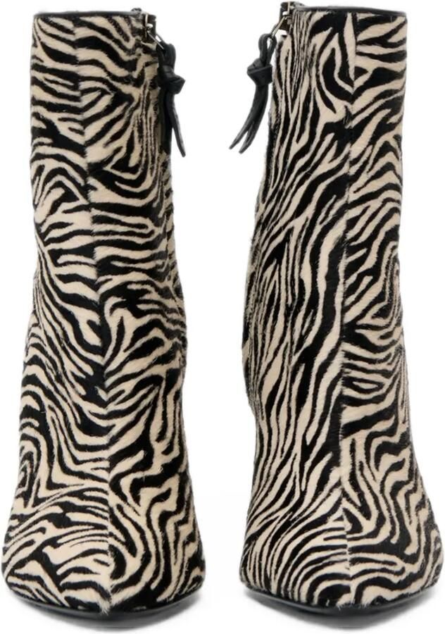 ISABEL MARANT Jany enkellaarzen met zebraprint Beige - Foto 5