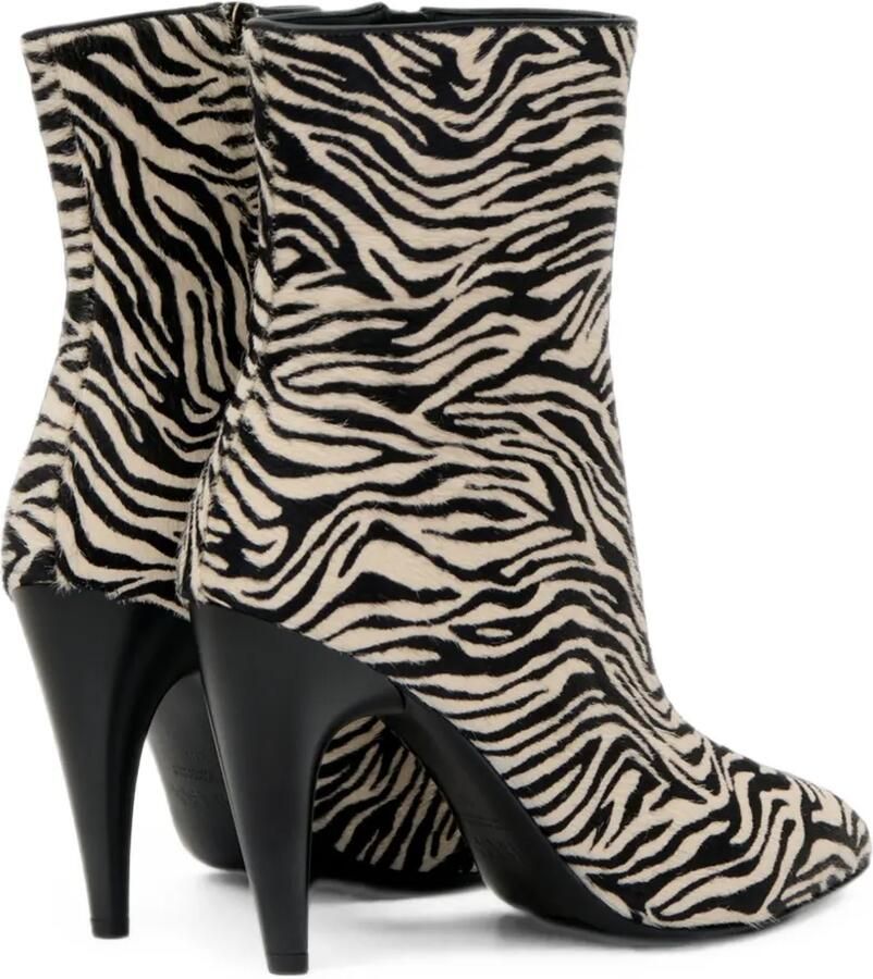 ISABEL MARANT Jany enkellaarzen met zebraprint Beige - Foto 2