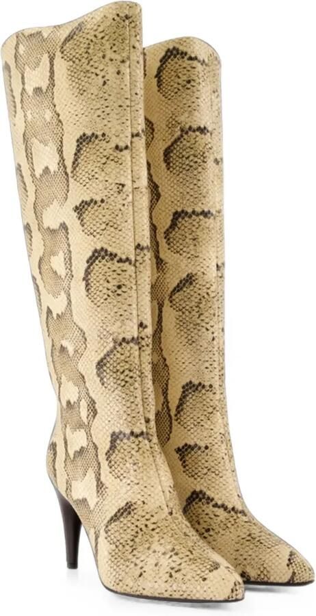 ISABEL MARANT Jany laarzen met slangen-effect Beige - Foto 2