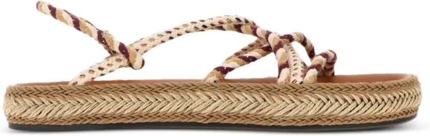 ISABEL MARANT Kitza gevlochten platte sandalen Beige