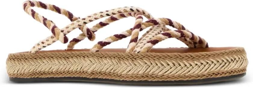 ISABEL MARANT Kitza gevlochten platte sandalen Beige - Foto 2