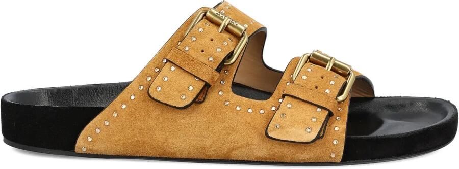 ISABEL MARANT Lennyo sandalen met dubbele bandjes en studs Bruin