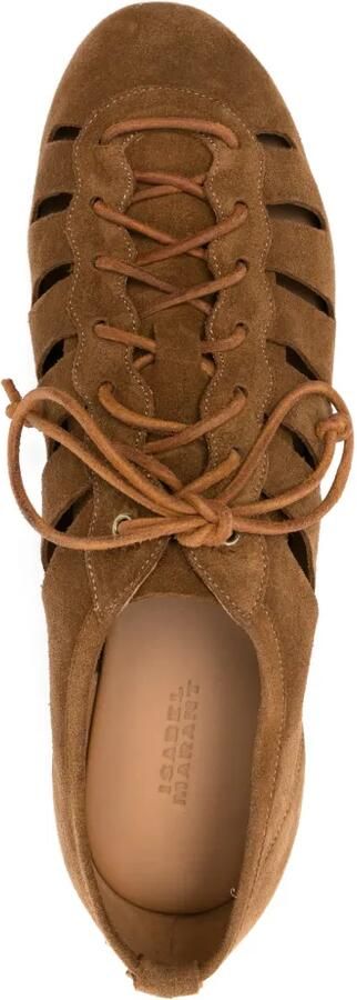 ISABEL MARANT Leyza ballerina's met bandjes en uitgesneden details Bruin - Foto 5