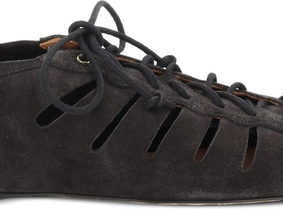 ISABEL MARANT Leyza ballerina's met veters en uitgesneden details Zwart - Foto 2