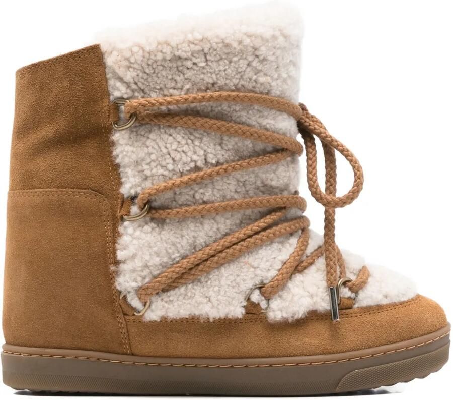 ISABEL MARANT Nowles lammy enkellaarzen Bruin