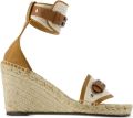 ISABEL MARANT Oliha leren sandalen met sleehak Beige - Beige
