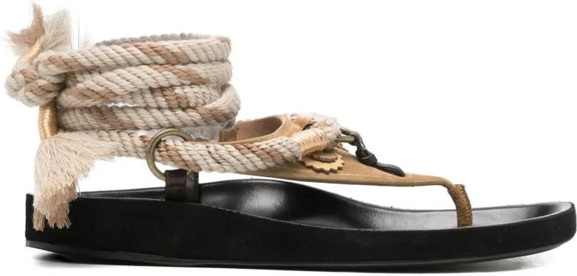 ISABEL MARANT Onyna platte sandalen Bruin