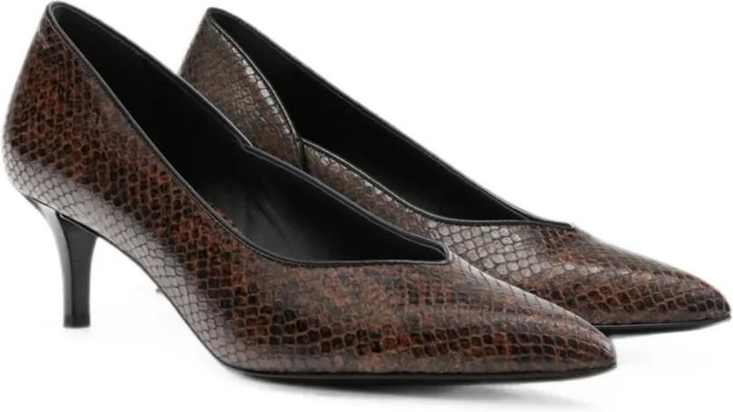 ISABEL MARANT Pamely leren pumps met python-effect Bruin - Foto 3