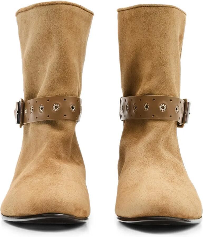 ISABEL MARANT Reena suède enkellaarzen met gesp Beige - Foto 2