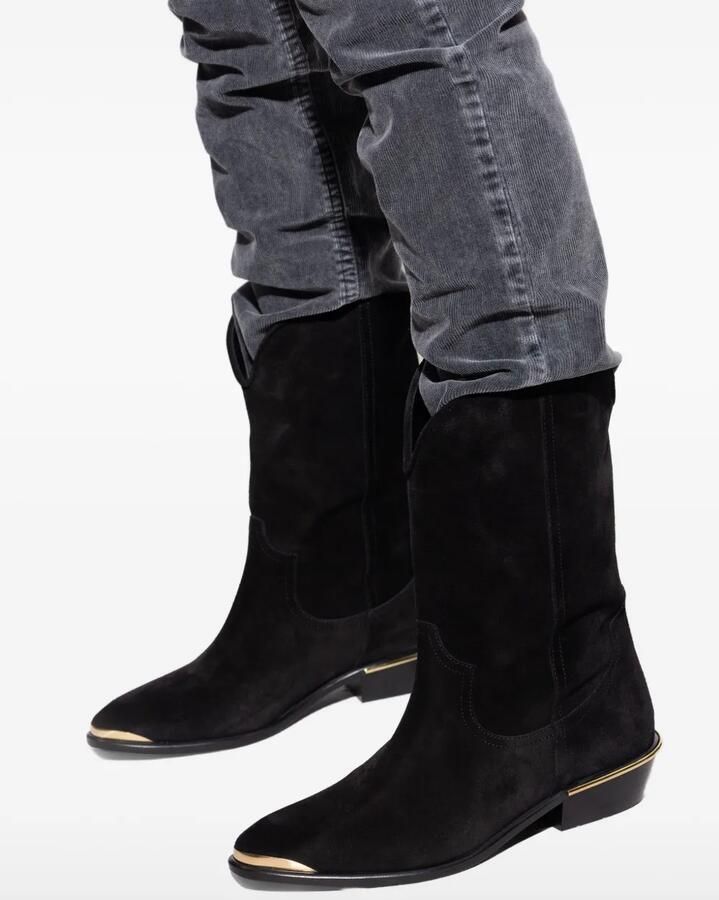 ISABEL MARANT Suède laarzen met metallic neus Zwart - Foto 2