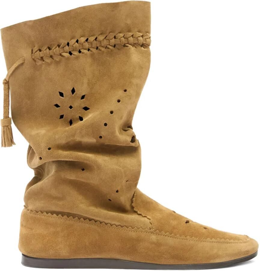 ISABEL MARANT Welky laarzen met gevlochten kwastje Beige