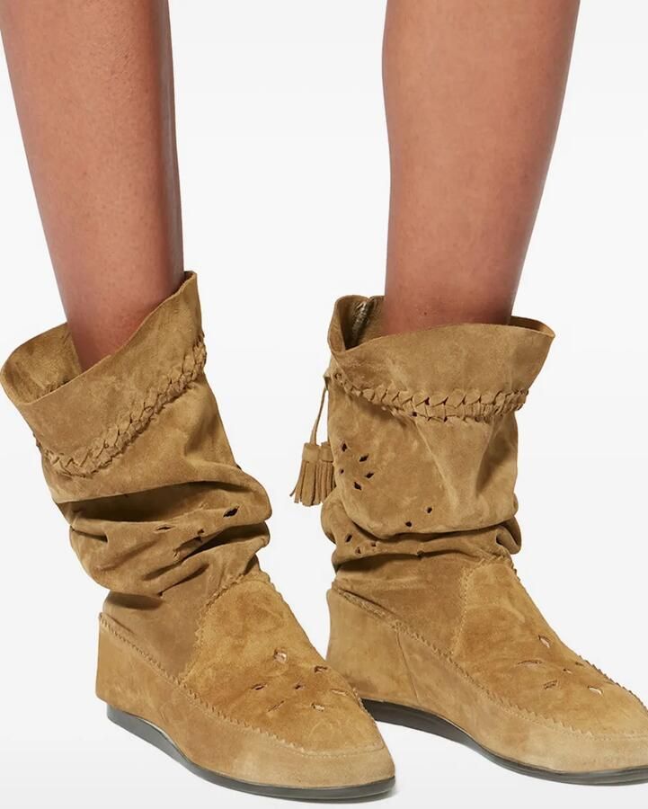 ISABEL MARANT Welky laarzen met gevlochten kwastje Beige - Foto 3