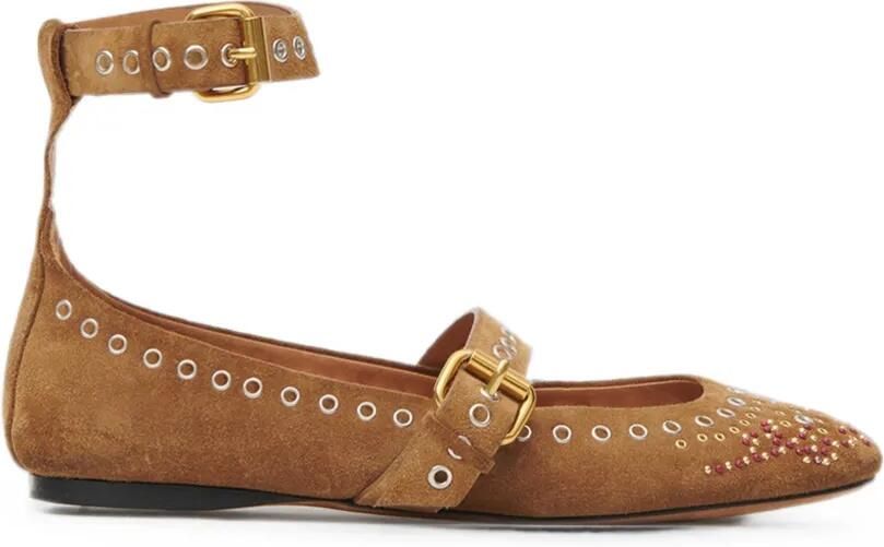 ISABEL MARANT Ylza ballerina's met ringlets Beige