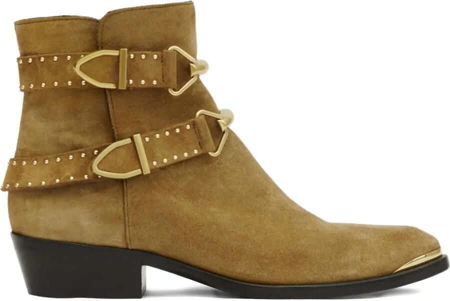 ISABEL MARANT Zalya laarzen met gesp en studs Beige
