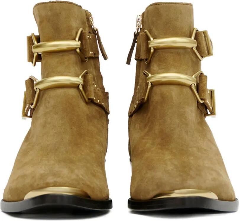 ISABEL MARANT Zalya laarzen met gesp en studs Beige - Foto 3
