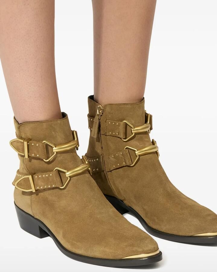 ISABEL MARANT Zalya laarzen met gesp en studs Beige - Foto 2