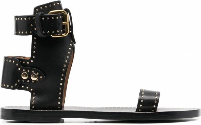 Isabel Marant Janders leren sandalen Zwart - Schoenen.nl