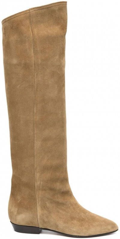 ISABEL MARANT Suède knielaarzen Beige