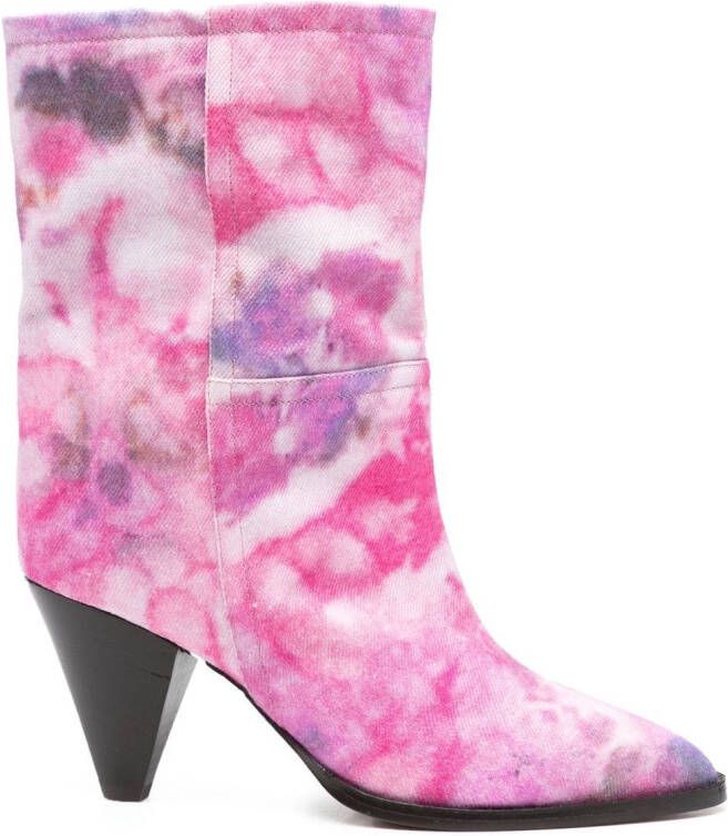 ISABEL MARANT Laarzen met tie-dye print Roze