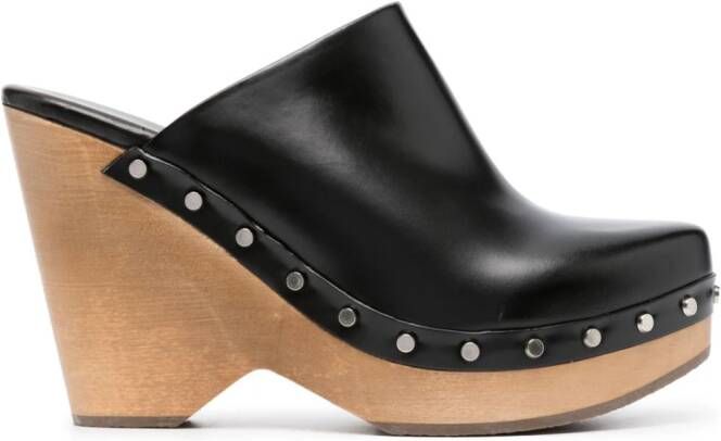 ISABEL MARANT 115 mm Tsuko leren klompen Zwart