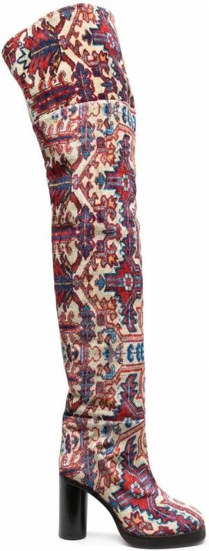 ISABEL MARANT Lurna laarzen met jacquard Rood