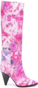 Isabel Marant Ririo knielaarzen met tie-dye print Roze