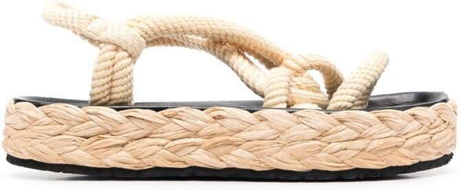 ISABEL MARANT Sandalen met plateauzool Beige