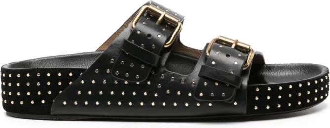 ISABEL MARANT Lennyo leren sandalen Zwart