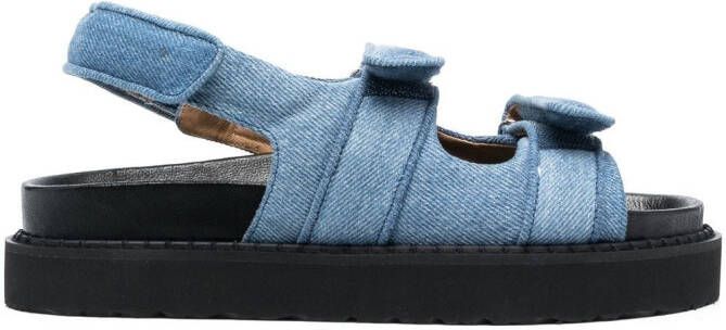 ISABEL MARANT Madee denim slingback sandalen Blauw
