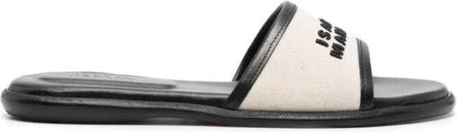 ISABEL MARANT Vike sandalen met geborduurd logo Beige