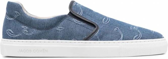 Jacob Cohën Sneakers met geborduurd logo Blauw