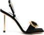 Jacquemus 105mm fluwelen sandalen Zwart - Thumbnail 1