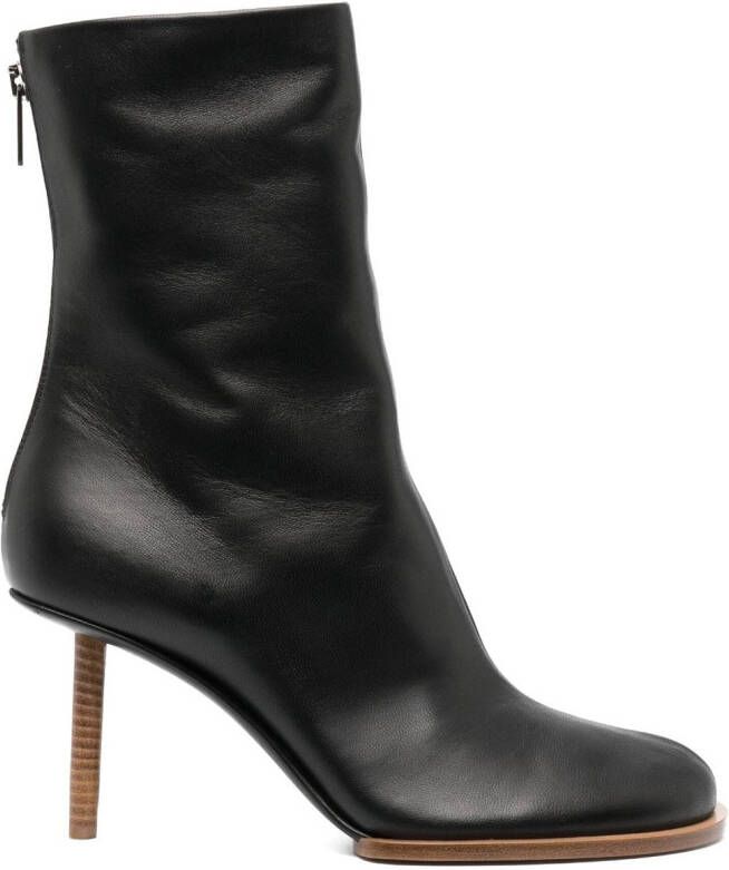 Jacquemus Les Bottines Rond CarrÃ© laarzen (80 mm) Zwart